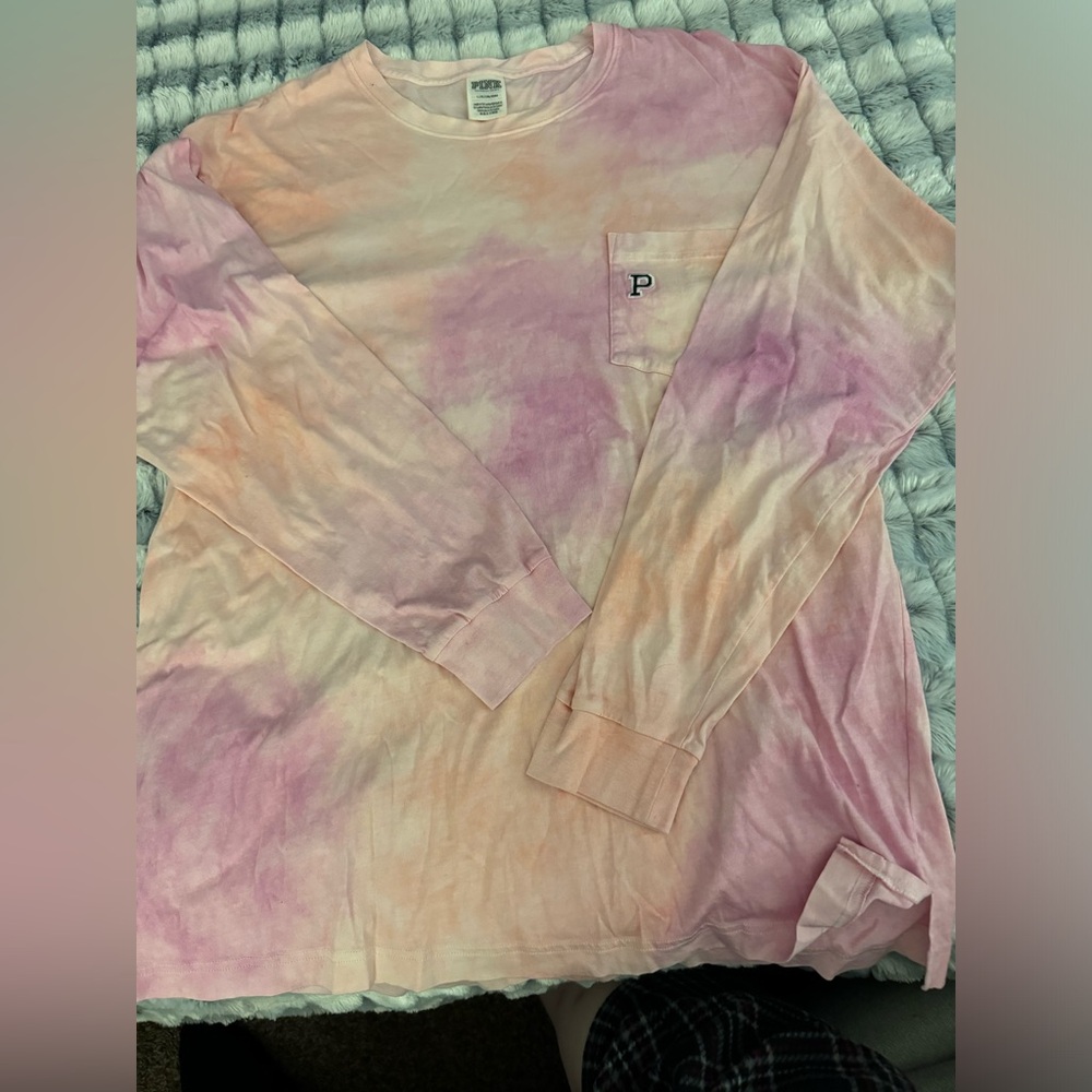 Pink long sleeve campus tee
